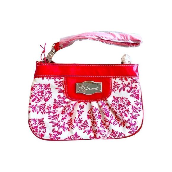 Flaunt Accessories - Flaunt pink renaissance print Wristlet new with tags